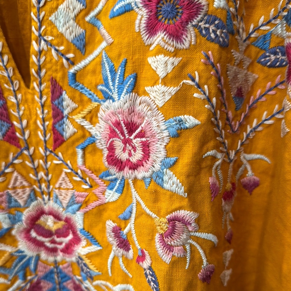 Johnny Was LA Embroidered Orange Dress - Picture 4 of 4